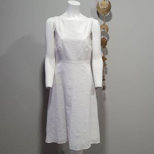 J. Crew NWT 2005 Women's White A Line 100% Cotton Gauzy Midi Dress Size 6